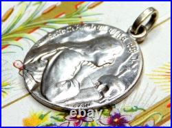 Saint Mary Magdalene. Skull and Cross. Antique Religious Large Medal by Penin