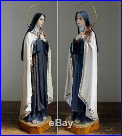 Saint Thérèse of Lisieux 17.3 inch Holy Face Religious Statue Glass Eyes Antique
