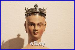 Santos Cage Doll with Silver Crown, 18th Century, Mannequin, Religious, Baroque