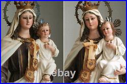 Scapular of Our Lady of Mount Carmel 26.3 Glass Eye Religious Olot Art Antique