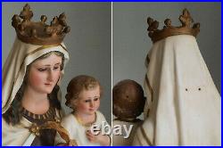Scapular of Our Lady of Mount Carmel 26.3 Glass Eye Religious Olot Art Antique