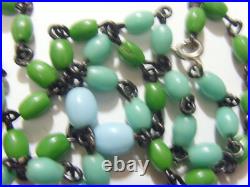 Scarce antique Egyptian turquoise beads religious necklace Mary Jesus 51456 Scarce antique Egyptian turquoise beads religious necklace Mary Jesus 51456