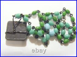 Scarce antique Egyptian turquoise beads religious necklace Mary Jesus 51456 Scarce antique Egyptian turquoise beads religious necklace Mary Jesus 51456