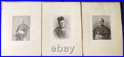 Set of 3 Antique 1880s Catholic Bishop Engravings Keane Maes Northrop