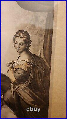 Sistine Madonna Raphael Vintage Antique Religious Art Print Gold Ornate Frame