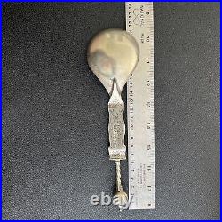 Sorren Schive Priest Spoon Cast Silver Large Religious Decorated Ornate Vintage
