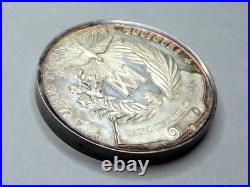 Souvenir Communion and Confirmation 1885. Antique Religious Silver French Medal