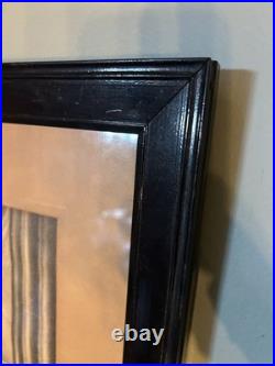 St. Cecilia Antique Lithograph Black Lacquer Frame 30 x 23.5