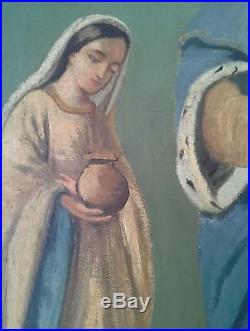 St. Ursula Mother Of God 18 Century Antique Oil Paintng
