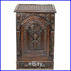 Stunning 17th / 18th C. Carved Oak French Religious Prie Dieu Prayer Cabinet