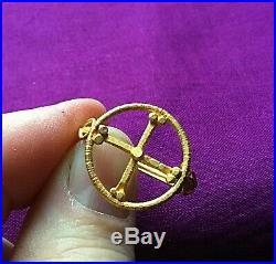 Stunning Ancient Solid Gold Religious Cross Byzantine Finger Ring C500/600ad