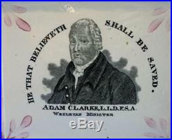Sunderland Pink Lustre Antique Wall Plaque Religious Wesley Minister