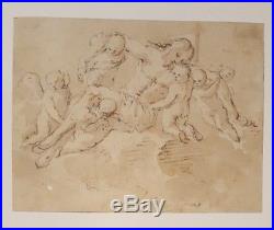 Superb 17th. Century Old Master Religious Watercolour Drawing Italian Spanish