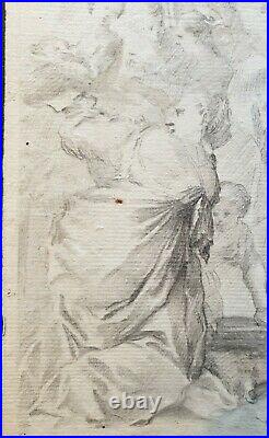Superb 18th. Century Old Master Drawing Italian Provenance 1600s Religious Saint