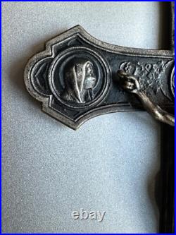 Superb Antique Religious Silver Cross engraved with multiple ornaments 3 1/4