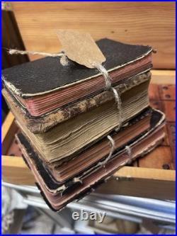 Sweet Tiny Lot of 4 Antique 1800s -1900s Old Religious Books Bundle Rare One