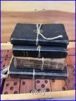 Sweet Tiny Lot of 4 Antique 1800s -1900s Old Religious Books Bundle Rare One