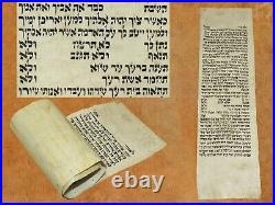 TORAH BIBLE SCROLL MANUSCRIPT FRAGMENT 80 YRS OLD ISRAEL The Ten Commandments