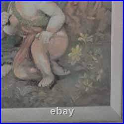 Tapestry Our Lady w Child Jesus & John the Baptist Adaptation of Painting Framed
