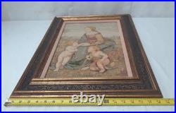 Tapestry Our Lady w Child Jesus & John the Baptist Adaptation of Painting Framed