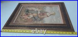 Tapestry Our Lady w Child Jesus & John the Baptist Adaptation of Painting Framed