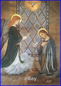 The Annunciation Antique 19th Century European Painting