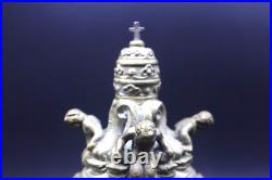 Unusual Antique Bronze Catholic Sanctus Sacristy Bell Cherubs Saints Baroque
