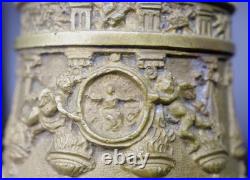 Unusual Antique Bronze Catholic Sanctus Sacristy Bell Cherubs Saints Baroque