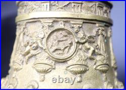 Unusual Antique Bronze Catholic Sanctus Sacristy Bell Cherubs Saints Baroque