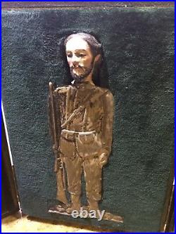 Unusual Antique Folk Art WWI Soldier with Christ, Jesus Head, Religious