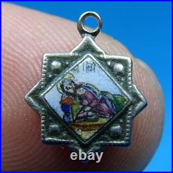 Unusual Posture Of Jesus? Christ Enamel Hand Painted Silver Medal Religious Old