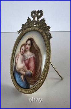 VTG Italian hand painted Porcelain Plaque of the SISTINE MADONNA