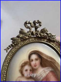 VTG Italian hand painted Porcelain Plaque of the SISTINE MADONNA
