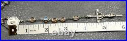 VTG Pope John Paul II Sapphirine Pink Blue Glass Beads Italian Rosary 26