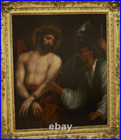 Very Fine Large Antique 18th Century Religious Christ Oil Painting DYCK