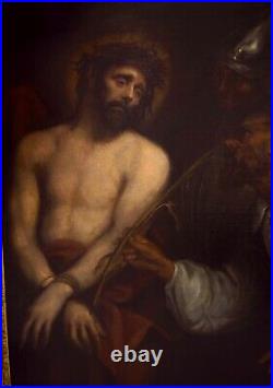 Very Fine Large Antique 18th Century Religious Christ Oil Painting DYCK