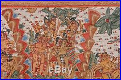 Very Large Old Traditional Kamasan Balinese Religious Painting On Cloth