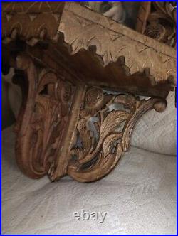 Very Rare Religious Antique French Handcarved Wooden Tramp Art Chapel Alter Very Rare Religious Antique French Handcarved Wooden Tramp Art Chapel Alter