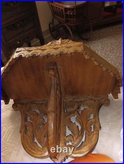 Very Rare Religious Antique French Handcarved Wooden Tramp Art Chapel Alter Very Rare Religious Antique French Handcarved Wooden Tramp Art Chapel Alter