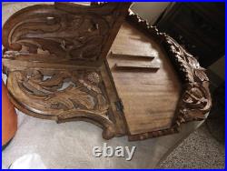 Very Rare Religious Antique French Handcarved Wooden Tramp Art Chapel Alter Very Rare Religious Antique French Handcarved Wooden Tramp Art Chapel Alter