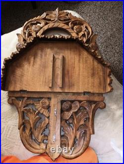 Very Rare Religious Antique French Handcarved Wooden Tramp Art Chapel Alter Very Rare Religious Antique French Handcarved Wooden Tramp Art Chapel Alter