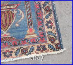 Very pretty Antique Prayer Rug 3'6 x 2'5 (c. 1899-1920) Vase/Mihrab