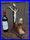 Vintage-70s-Padre-Pio-praying-Crucifix-wood-resin-statue-religious-01-uv