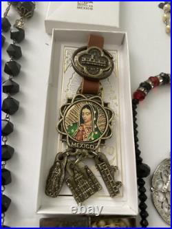 Vintage Amazing Lot Rosaries, Carnelian Rosarie And Other Religious Items