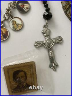 Vintage Amazing Lot Rosaries, Carnelian Rosarie And Other Religious Items
