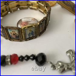Vintage Amazing Lot Rosaries, Carnelian Rosarie And Other Religious Items
