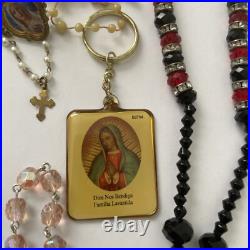Vintage Amazing Lot Rosaries, Carnelian Rosarie And Other Religious Items