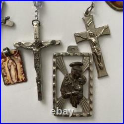 Vintage Amazing Lot Rosaries, Carnelian Rosarie And Other Religious Items