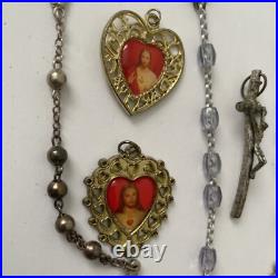 Vintage Amazing Lot Rosaries, Carnelian Rosarie And Other Religious Items