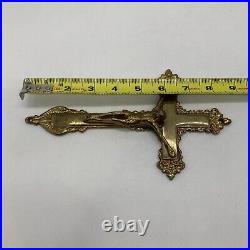 Vintage Antique Crucifix GATCO Solid Brass Religious Jesus Christ Wall Hang
